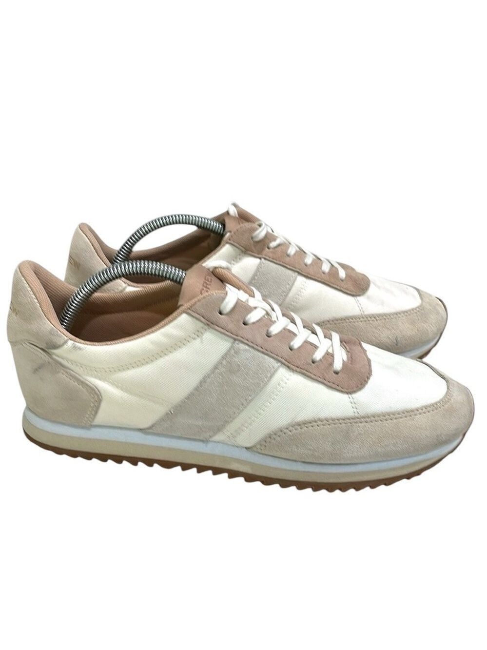 J. Crew Colorblock Lace up Sneakers Trainers SZ 10 Cream Clay